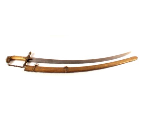 An Indian sword with scabbard marked 2nd West Indian Regt