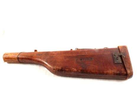 A vintage leg of mutton leather gun case (as found)
