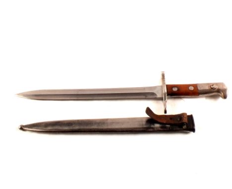A Swiss model 1918 bayonet with scabbard