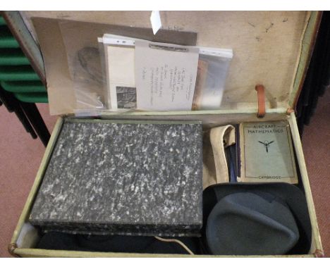 A WWII Royal Navy uniform etc with ephemera to John Ivor, all within a vintage case