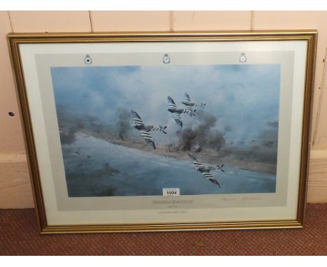 Robert Taylor first edition print titled Johnnie Johnson Leading 144 Canadian Wing Over The Normandy Beaches, 6th June 1944, 