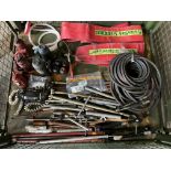 1 x Stillage of Tools Lifting Strops, Tyre Inflators, Land Rover Jacks etc