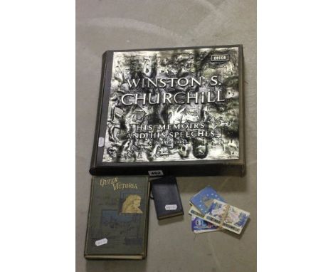 Boxed Set of Decca Records 'Winston Churchill, His Speeches' together with a Hardback Queen Victoria Book, Masonic Book and a