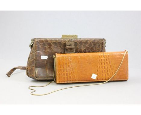 Vintage Crocodile Skin Handbag and a similar purse