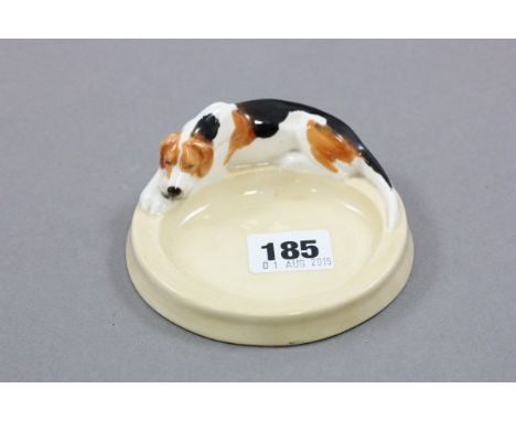 Royal Worcester Dish with Hound, modelled by Doris Lindner Puce, marked to base 2872/2