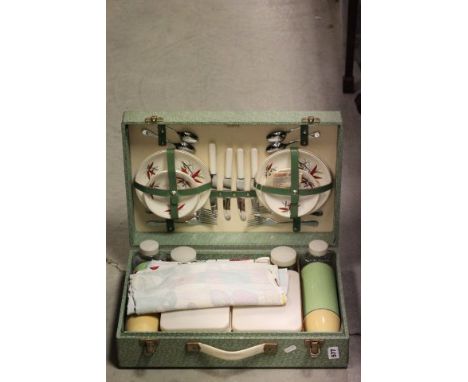 Vintage Cased 'Sirrum' Picnic Set, complete and still with original label to interior