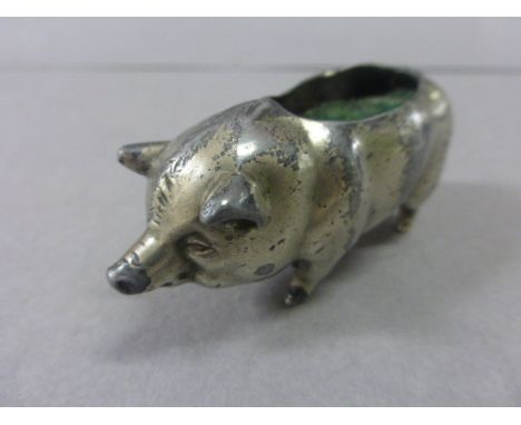 Vintage Silver Plated Pig Pin Cushion