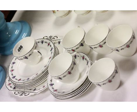 Shelley Part Tea Service comprising Six Cups, Saucers and Tea Plates plus a Sandwich Plate
