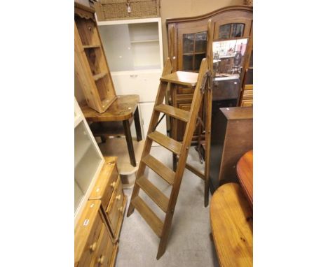 Set of Vintage Pine Step Ladders