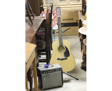 Fender Acoustic Guitar and Stand 