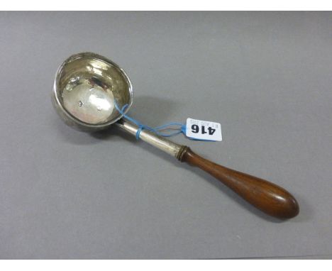 George II Silver toddy Ladle with turned wooden handle, London 1734, Thomas Mason