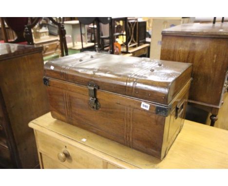 Victorian Grain Painted Tin Travelling Trunk