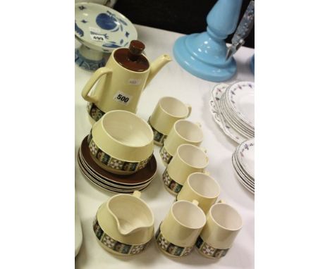 Carltonware Coffee Set comprising Six Cups and Saucers, Sugar Bowl, Milk Jug, Coffee Pot