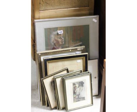 Group of Pictures including Pastel Portrait, Photograph of Kings Royal Parade, Photograph of Royal Wiltshire Army, Five Small