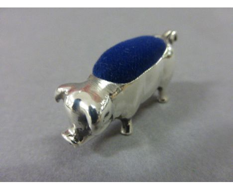 Silver 'Pig' Pin Cushion