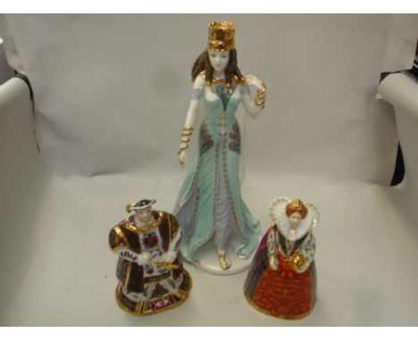 A COALPORT LIMITED EDITION FIGURE, 'Delihah' 1322/950, a Royal Worcester Elizabeth I and Royal Worcester 'Henry VII' (3)