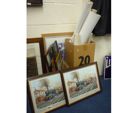 A COLLECTION MODERN RAILWAYANA PRINTS, PHOTOS, MAPS, EPHEMERA, etc