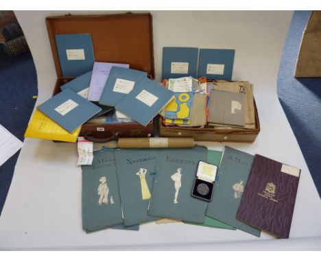 A LARGE COLLECTION OF VINTAGE SEWING ITEMS, comprising of one ladies collection within two boxes, to include handwritten dire