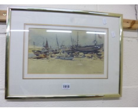 MASON. CYRIL H, watercolour, The Boatle of Hastings, signed lower right and a small framed print (2)