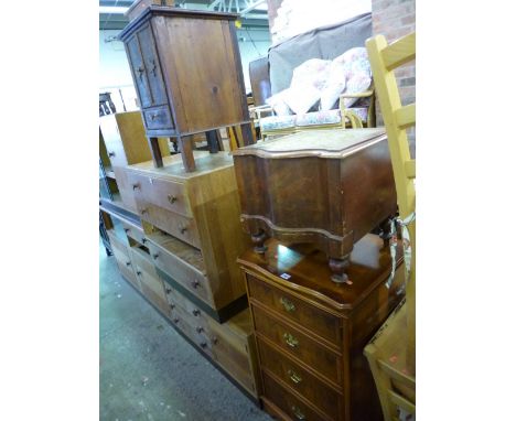 A YEWWOOD HI-FI CABINET, and a commode (2)