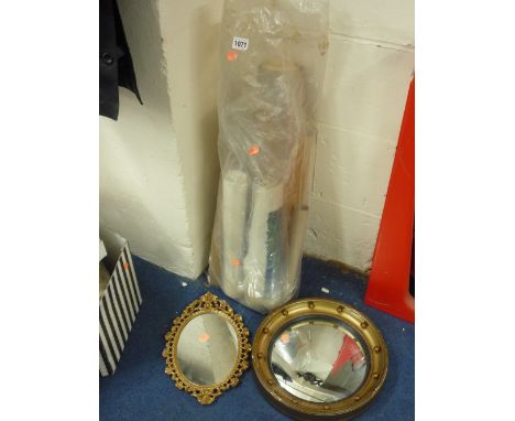 A BUNDLE OF PRINTS, MAPS, etc and two mirrors