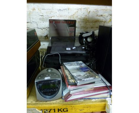 A GEORGE FORMAN ELECTRIC GRILL, record deck, lamp etc