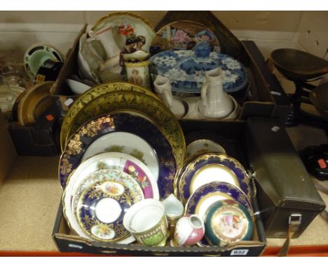 TWO BOXES OF CERAMICS, PROJECTOR, etc, to include Limoges trinkets etc