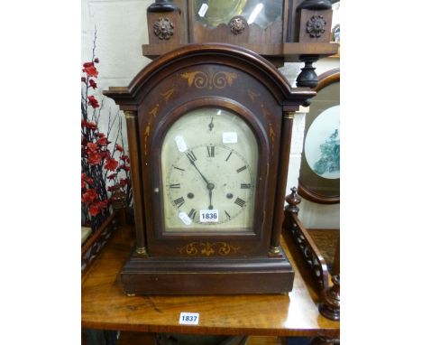 A MAHOGANY INLAID BRACKET CLOCK