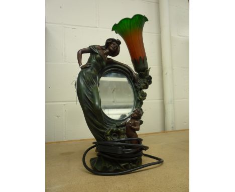 A DECO STYLE LAMP/MIRROR