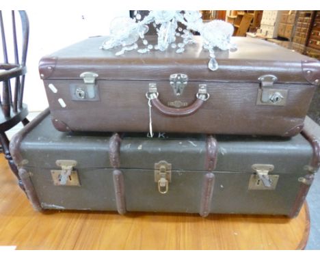 A SUITCASE, and a travelling trunk (2)