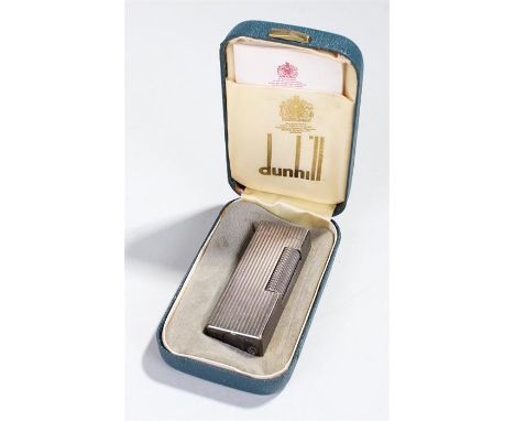 Dunhill Lighter, sliver plated, boxed and paperwork
