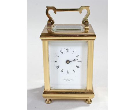 Miniature carriage clock, Taylor & Bligh, 10cm high