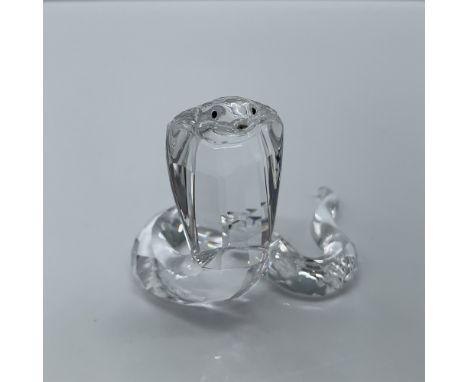 Lead crystal part of the African Wildlife collection and is made with a rhodium forked tongue, clear faceted crystal with the