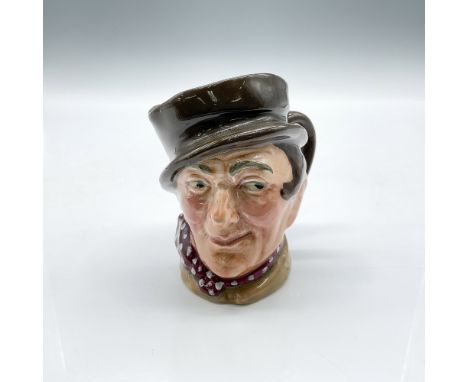 Part of the Dickens characters, styled in dark brown hat, light brown coat, red kerchief with white spots. Royal Doulton back