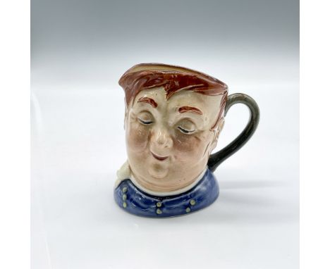 Part of the Charles Dickens Character series, styled in blue shirt and white scarf. Royal Doulton backstamp. Artist: Leslie H