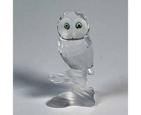 The Owl on a Branch is from the Up in the Trees series. The owl is made from clear crystal, has a frosted face, and sits on a
