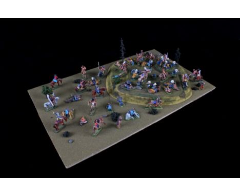 For your consideration is this die cast hand painted Custer's Last Stand The Battle of the Little Bighorn scene. There are ov