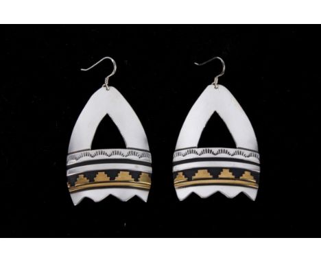 For your consideration is this hand stamped set of Navajo Native American Tommy &amp; Rose Singer sterling silver and 14K gol