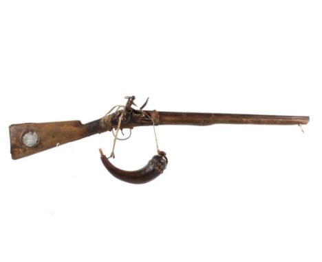 Offered for public sale is this immensely rare and important Hudson Bay Flintlock musket / rifle from Northern Cheyenne warri