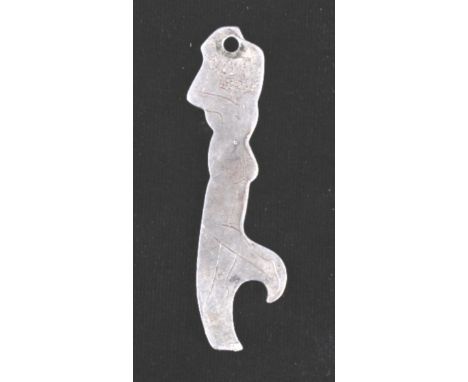 "For Fun Livingston Montana Park Inn" is the inscription on the back of this naked lady bottle opener. This flat metal bottle