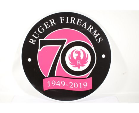 Included in this lot we have a Ruger firearms 70 year anniversary advertising sign. Ruger firearms is a well know firearm man