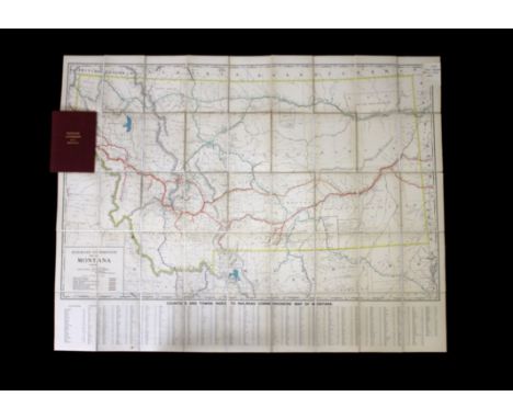 For your consideration is this original Rare 1908 Large Map of Montana Railroad Commission. Railroad Commission Map of Montan