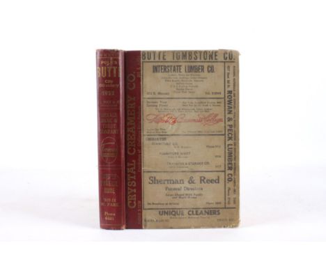 For your consideration is this 1952 Montana Polk's &amp; Co. Butte city directory. Containing an alphabetical directory of bu