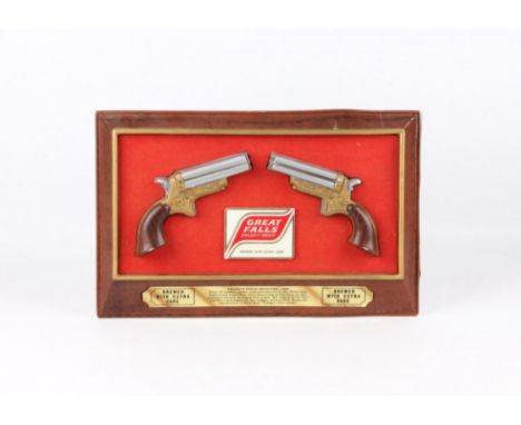 For your consideration is this Great Falls Select Beer gun advertisement sign circa 1968. The sign shows two Sharp's Four-Sho