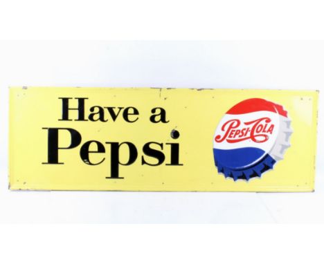 Featured in this lot we have a metal embossed Pepsi Cola advertising sign originating from 1957. The sign displays sheet stee