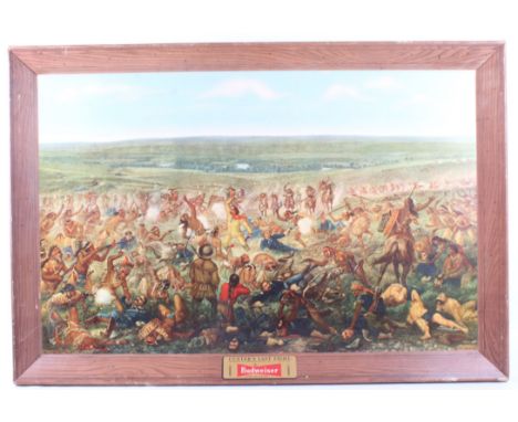 Included in this lot we have a framed print of "Custer's Last Fight" by Anheuser-Busch. This piece was originally painted by 