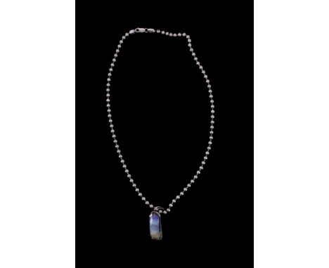 For your consideration is a sterling silver and large opal necklace. This necklace and pendant shows a contemporary craftsman