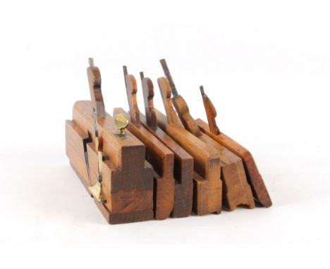 For your consideration is a collection of six antique wood plane tools. The first in this collection is an F.E. Lenton right 