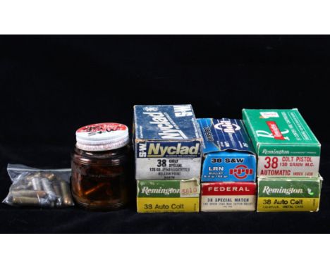 Included in this lot is a mixed collection of .38 S&amp;W, .38 Auto &amp; .38 Chief Special. This lot contains a total of sev