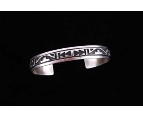 For your consideration is this hand stamped Navajo Native American Tommy &amp; Rose Singer sterling silver bracelet. Singer i
